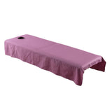 Max Beauty Massage SPA Treatment Bed Table Cover Sheet w/Face Hole Purple