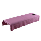 Max Beauty Massage SPA Treatment Bed Table Cover Sheet w/Face Hole Purple