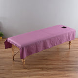 Max Beauty Massage SPA Treatment Bed Table Cover Sheet w/Face Hole Purple