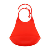 Max Maxb Silicone Adult Bib Reusable Clothing Eating Mealtime Protector Red