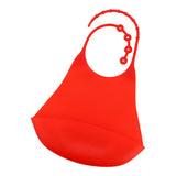 Max Maxb Silicone Adult Bib Reusable Clothing Eating Mealtime Protector Red
