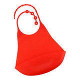 Max Maxb Silicone Adult Bib Reusable Clothing Eating Mealtime Protector Red