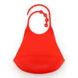 Max Maxb Silicone Adult Bib Reusable Clothing Eating Mealtime Protector Red