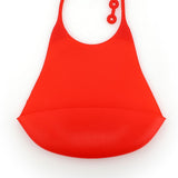 Max Maxb Silicone Adult Bib Reusable Clothing Eating Mealtime Protector Red