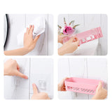 Max Bathroom Shelf Shower Shampoo Holder Kitchen Storage Rack Organizer Pink