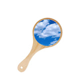 Max Portable Wooden Hand Vanity Mirror with Handle for Home Travel Wood
