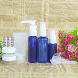 Max 6Pcs/Set Travel Toiletry Bottles Cosmetic Makeup Liquid Container Blue