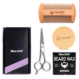 Maxbell Mens Beard Care Grooming Kit Mustache Balm Brush Comb Scissor Gift Set Wood - Aladdin Shoppers