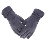 Womens Winter Warm Fleece Lined Windproof Thermal Touch Screen Gloves Gray