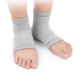 Max 1 Pair Vented Open Toe Heel Socks Sleeves Protector for Cracked Feet Gray