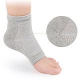 Max 1 Pair Vented Open Toe Heel Socks Sleeves Protector for Cracked Feet Gray