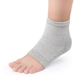 Max 1 Pair Vented Open Toe Heel Socks Sleeves Protector for Cracked Feet Gray