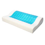 Cooling MemoryFoam Cervical Pillow Gel Head Neck Back Support Pad Light Blue