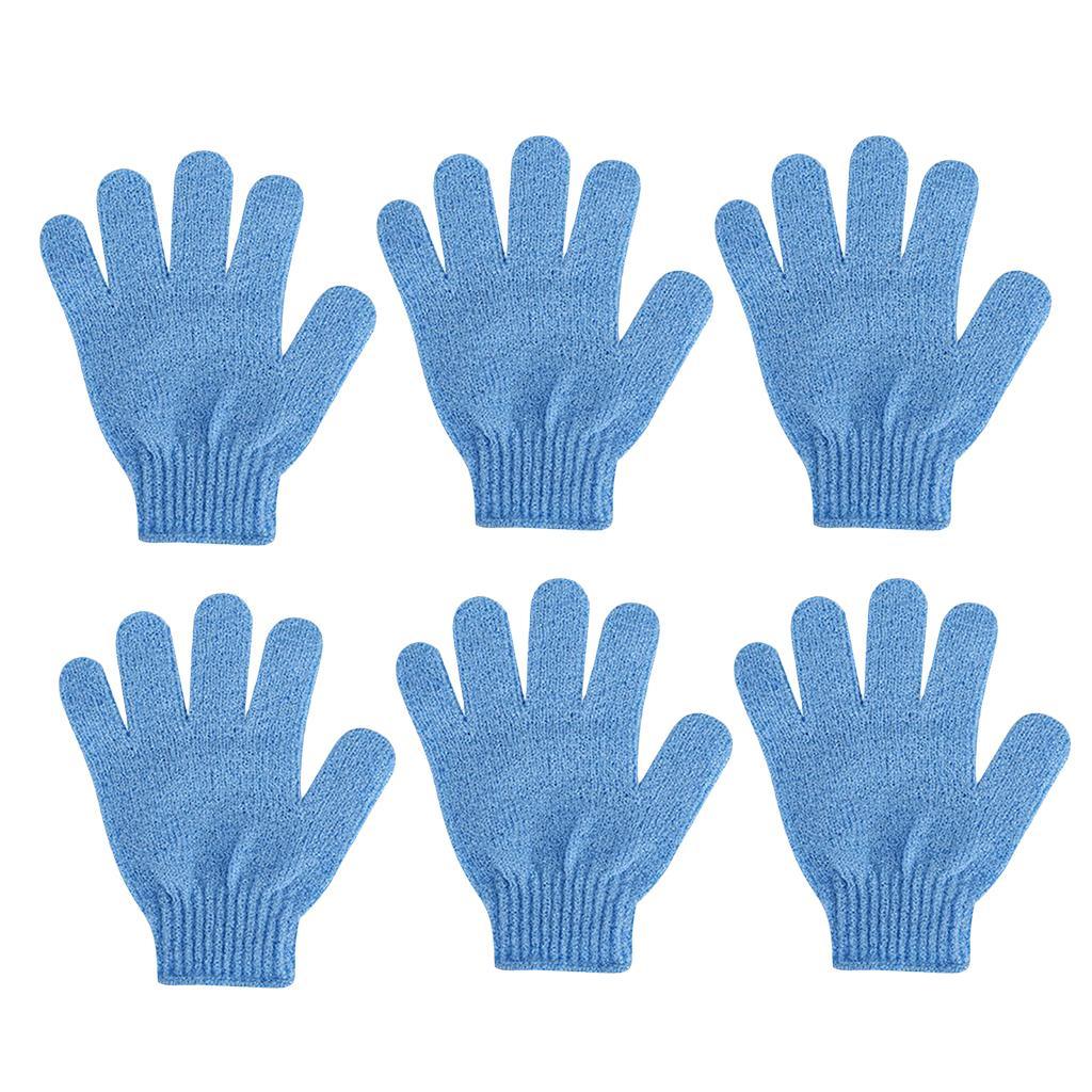 Maxbell 6 Pieces Exfoliating Body Scrub Shower Gloves Bath Massage SPA Mitts Blue - Aladdin Shoppers