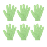 6 Pieces Exfoliating Body Scrub Shower Gloves Bath Massage SPA Mitts Green