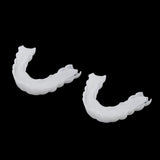 Maxbell 2 Pcs Silicone Lower False Teeth Dental Veneers Dentures Fake Tooth w/ Case