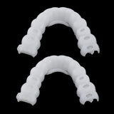 Maxbell 2 Pcs Silicone Lower False Teeth Dental Veneers Dentures Fake Tooth w/ Case