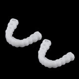 Maxbell 2 Pcs Silicone Lower False Teeth Dental Veneers Dentures Fake Tooth w/ Case