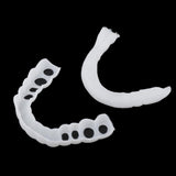 Maxbell 2 Pcs Silicone Lower False Teeth Dental Veneers Dentures Fake Tooth w/ Case