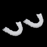 Maxbell 2 Pcs Silicone Lower False Teeth Dental Veneers Dentures Fake Tooth w/ Case