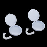 Maxbell 2 Pcs Silicone Lower False Teeth Dental Veneers Dentures Fake Tooth w/ Case