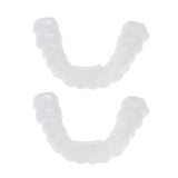 Maxbell 2 Pcs Silicone Lower False Teeth Dental Veneers Dentures Fake Tooth w/ Case