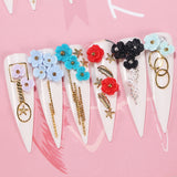 Max 3D Nail Art Decoration Flowers Gemstones Nail Tips Rhinestones Charms 12