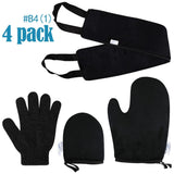 Maxbell 4 In 1 Back and Body Self Tanning Mitts Set Fake Tan Applicator Black 02 - Aladdin Shoppers