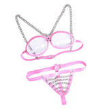 Maxbell Women Hot Clear Leather Lingerie Babydoll G-String Thong Underwear Nightwear