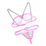 Maxbell Women Hot Clear Leather Lingerie Babydoll G-String Thong Underwear Nightwear