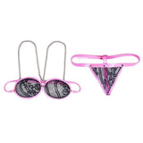 Maxbell Women Black Lace Leather Lingerie Babydoll G-String Thong Underwear Thongs
