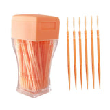 Maxbell 200Pcs Double Head Interdental Brush Dental Floss Teeth Oral Clean  Rose Red