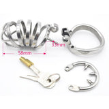 Maxbell Stainless Steel Male Chastity Cage Belt Device Penis Lock Ring Belt 50mm