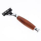 Bamboo Handle Safety Razors Manual Double Edge Shaving Safety Shaver Brown