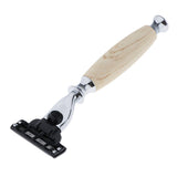 Bamboo Handle Safety Razors Manual Double Edge Shaving Safety Shaver Beige