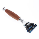 Maxbell Mens Shaving Kit Gift Set w/5 Layer Blade Razors Brush & Stand Holder Brown