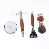 Maxbell Mens Shaving Kit Gift Set w/5 Layer Blade Razors Brush & Stand Holder Brown
