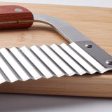 Max Maxb Hardwood Handle Stainless Steel Wavy Slicer Wax Vegetable Soap Cutter