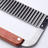 Max Maxb Hardwood Handle Stainless Steel Wavy Slicer Wax Vegetable Soap Cutter