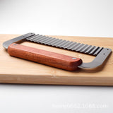 Max Maxb Hardwood Handle Stainless Steel Wavy Slicer Wax Vegetable Soap Cutter