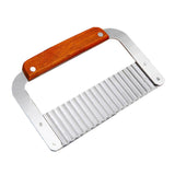 Max Maxb Hardwood Handle Stainless Steel Wavy Slicer Wax Vegetable Soap Cutter