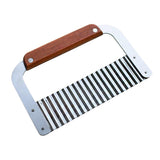 Max Maxb Hardwood Handle Stainless Steel Wavy Slicer Wax Vegetable Soap Cutter