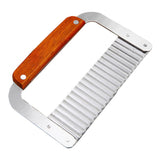 Max Maxb Hardwood Handle Stainless Steel Wavy Slicer Wax Vegetable Soap Cutter