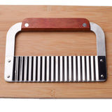 Max Maxb Hardwood Handle Stainless Steel Wavy Slicer Wax Vegetable Soap Cutter