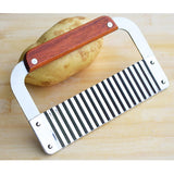Max Maxb Hardwood Handle Stainless Steel Wavy Slicer Wax Vegetable Soap Cutter