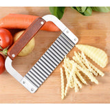 Max Maxb Hardwood Handle Stainless Steel Wavy Slicer Wax Vegetable Soap Cutter