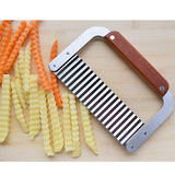 Max Maxb Hardwood Handle Stainless Steel Wavy Slicer Wax Vegetable Soap Cutter
