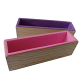 Flexible Rectangular Soap Silicone Loaf Mold Wood Box for 32oz Soap Purple