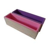 Max Maxb Flexible Rectangular Soap Silicone Loaf Mold Wood Box for 32oz Soap  Pink