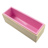 Max Maxb Flexible Rectangular Soap Silicone Loaf Mold Wood Box for 32oz Soap  Pink
